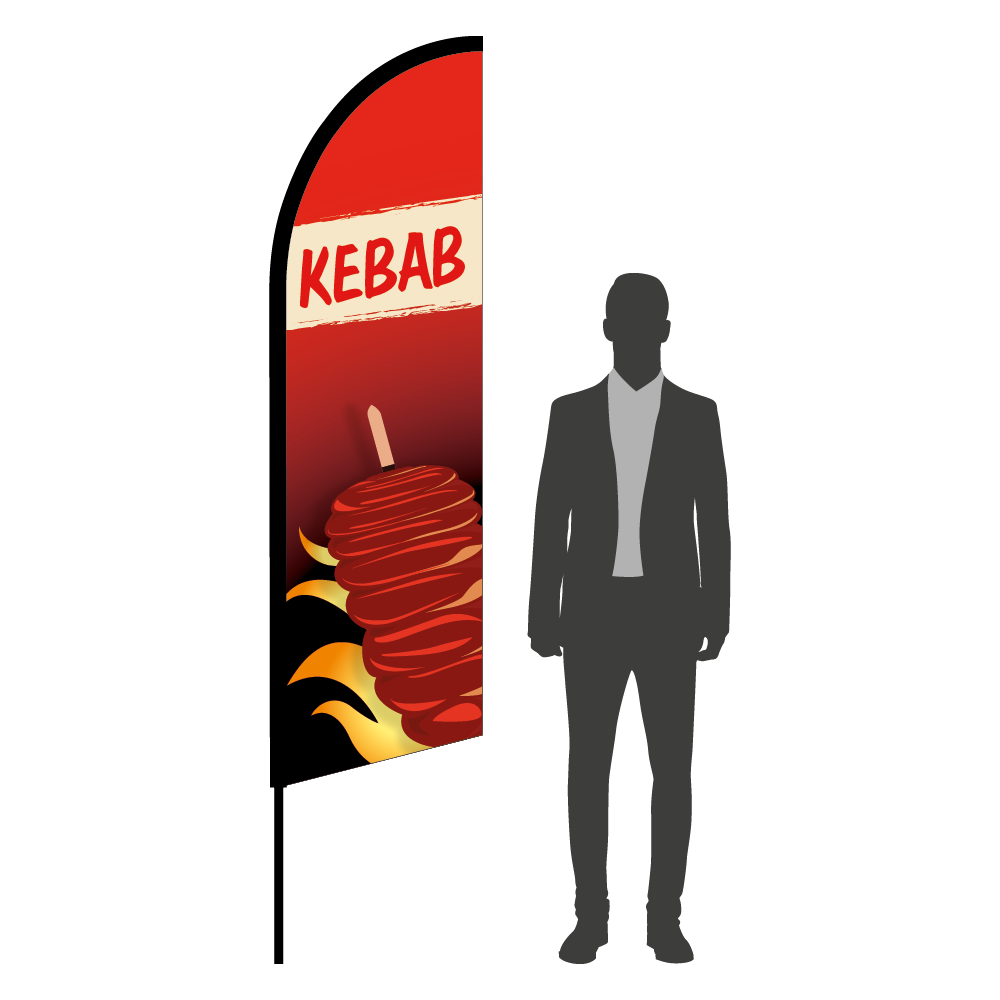 Drapeau kebab - imprimeur en ligne. 5 années de satisfaction client !