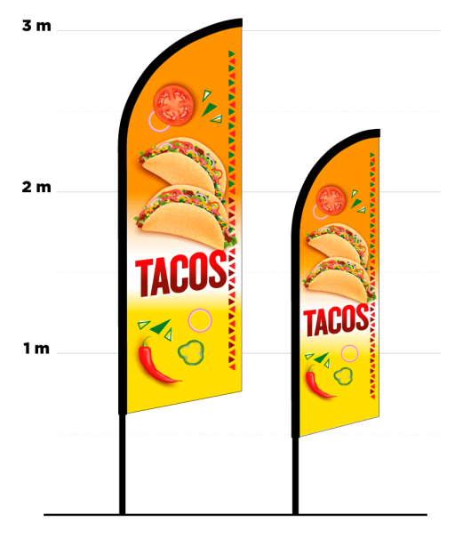 Drapeau oriflamme Tacos